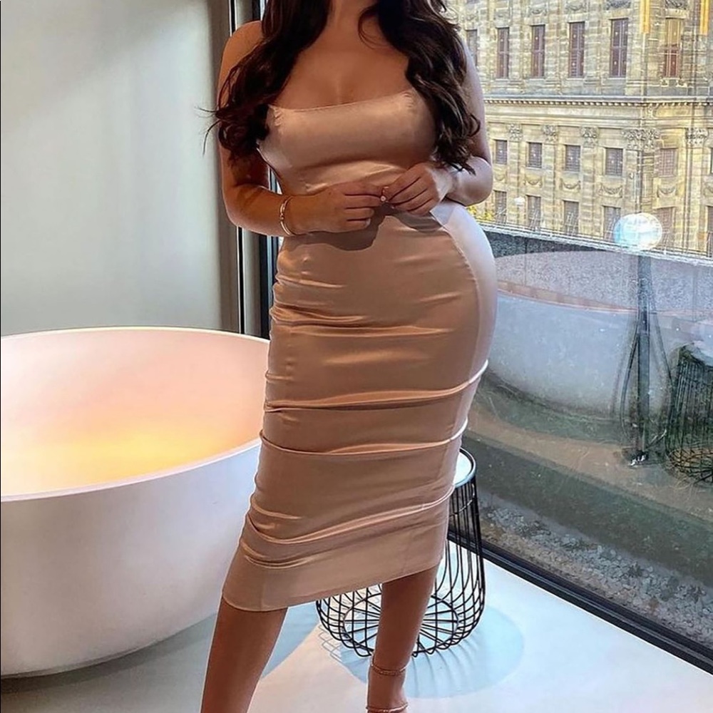 Satin xs midi dress